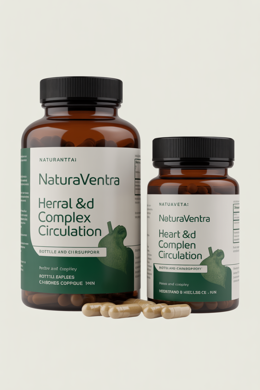 Naturaventra herbal complex bottle and capsules for heart and circulation support